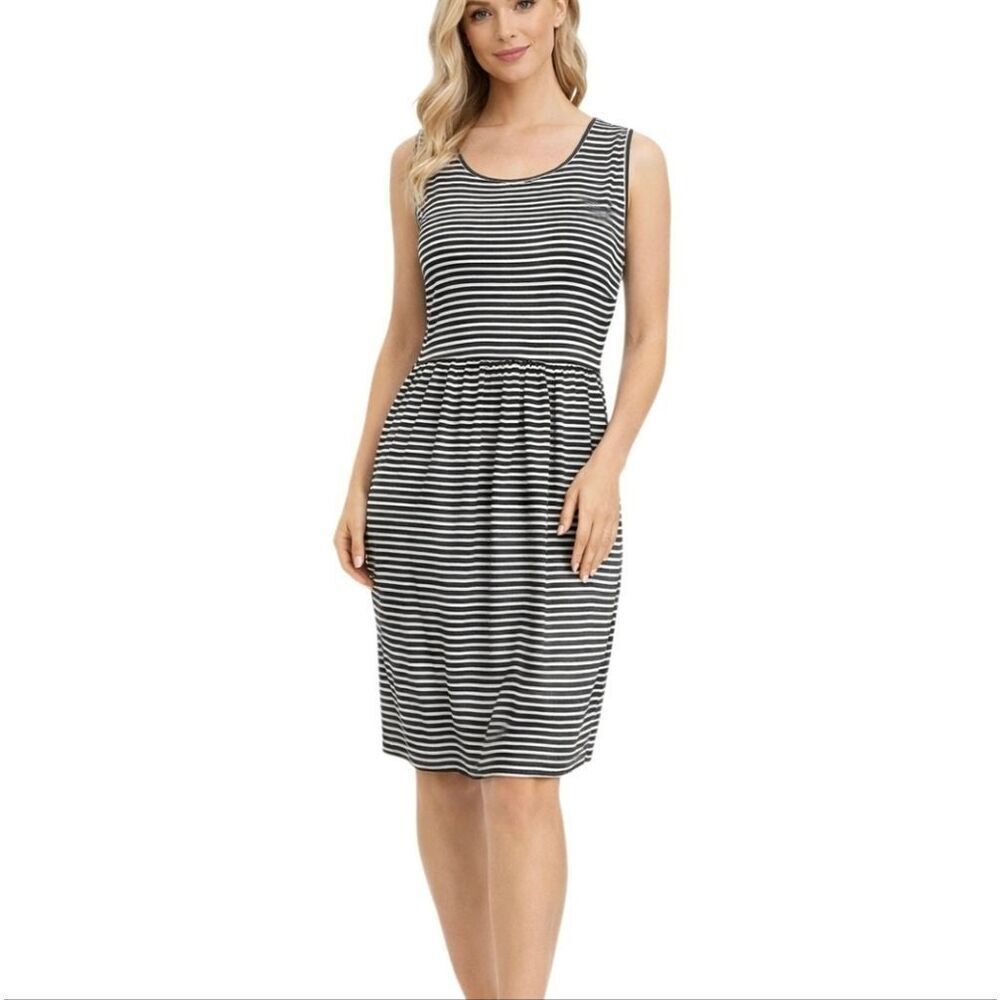 Tommy Hilfiger Navy Blue Striped Sleeveless Dress Size XL